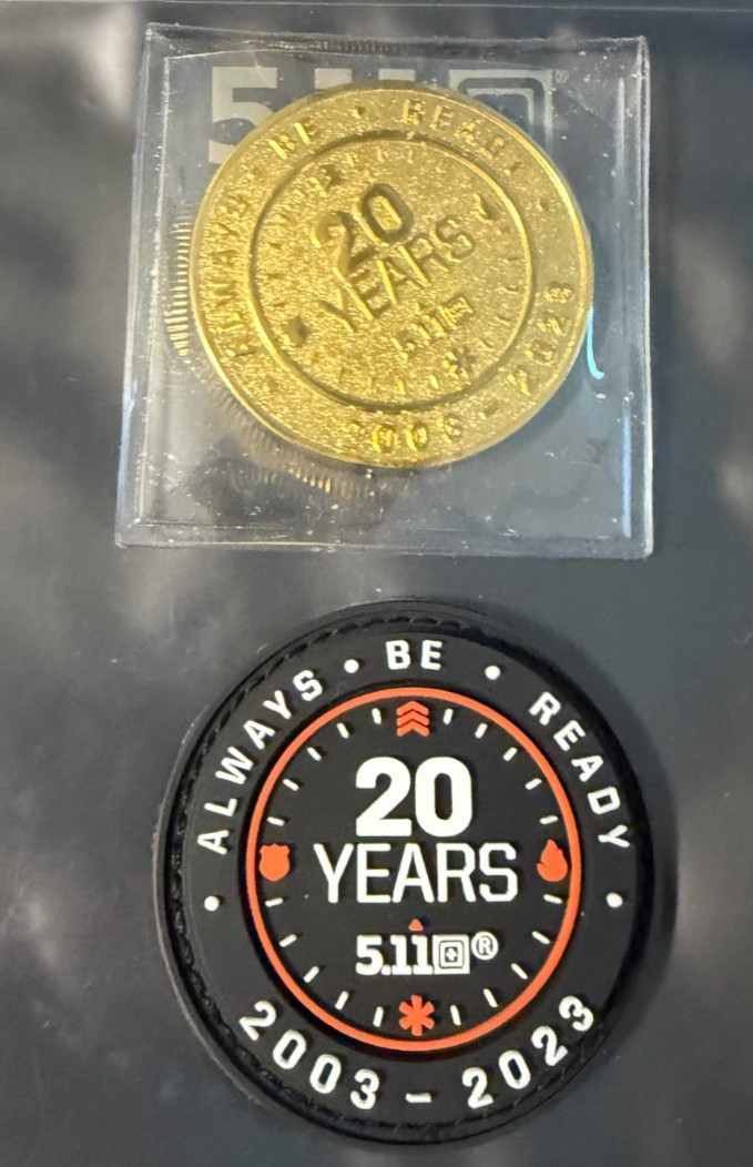 5.11 Always Be Ready 20 Years Commemorative Token plus patch 2003-2023