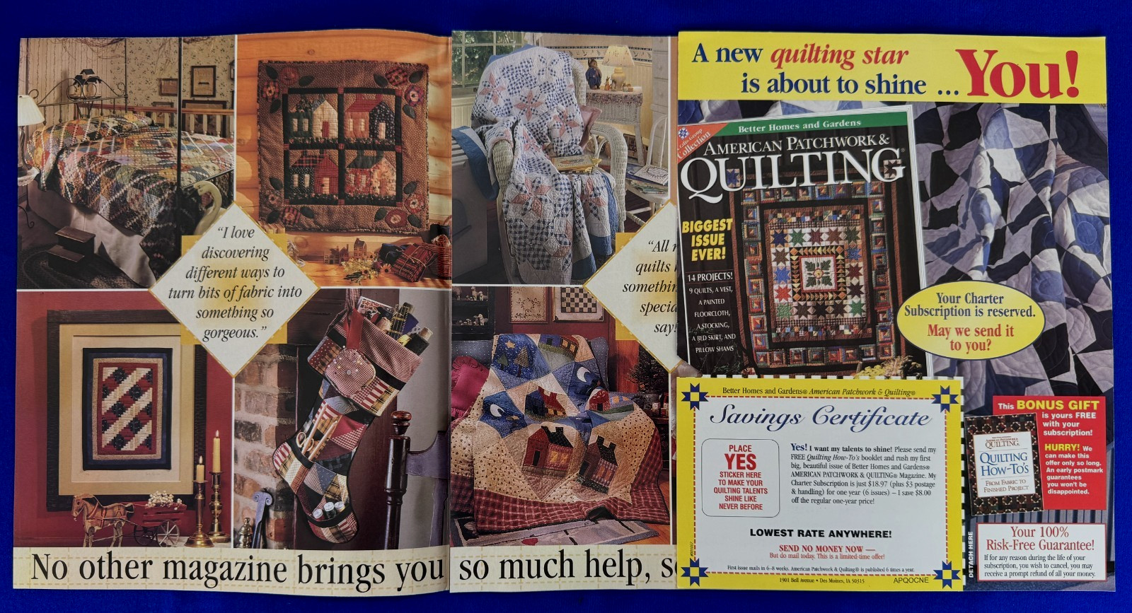 2000 Better Homes and Gardens American Patchwork & Quilting Ad Subscription
