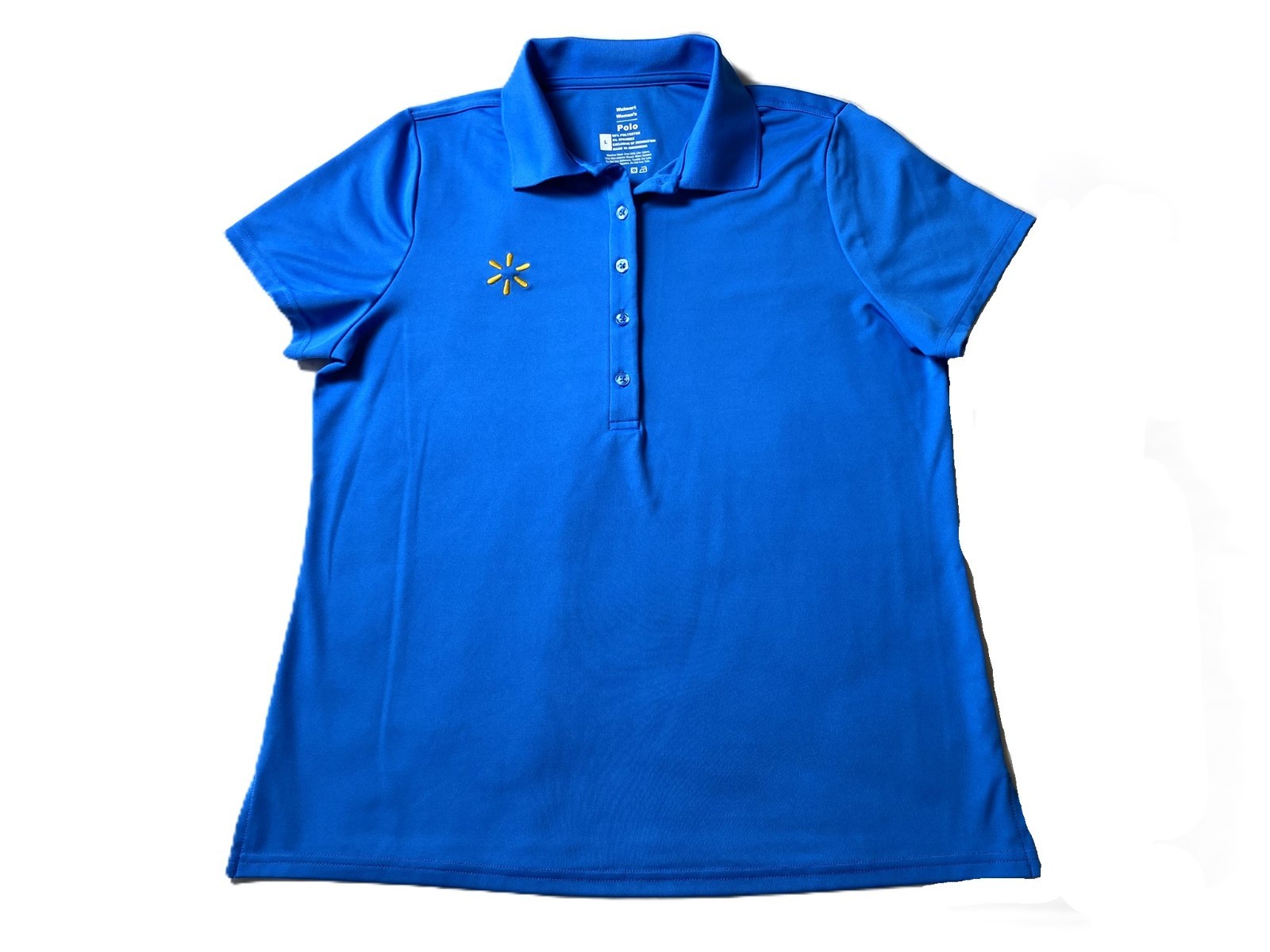 Walmart - Women's Large Blue Employee Worker Short Sleeve Polo Shirt