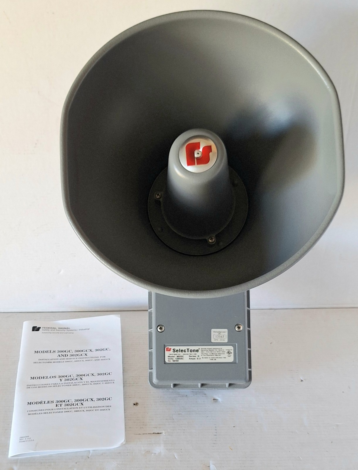 Federal Signal 302GC-120 Selectone Audible Signaling Device 120 VAC New