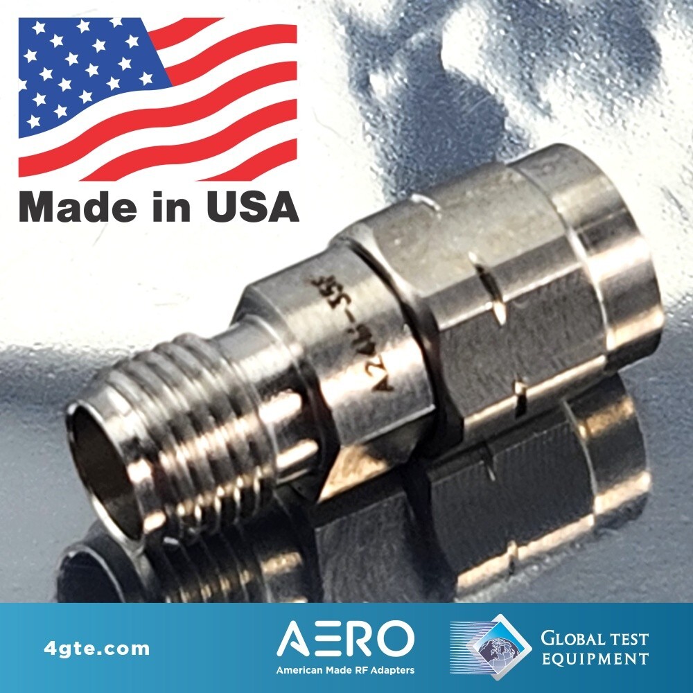 Aero RF Adapters A24M-35F 2.4mm Male to 3.5mm Female Adapter, 33GHz