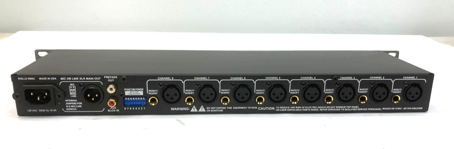 Rolls RM82 Compact 8-Channel Mic/Line Mixer