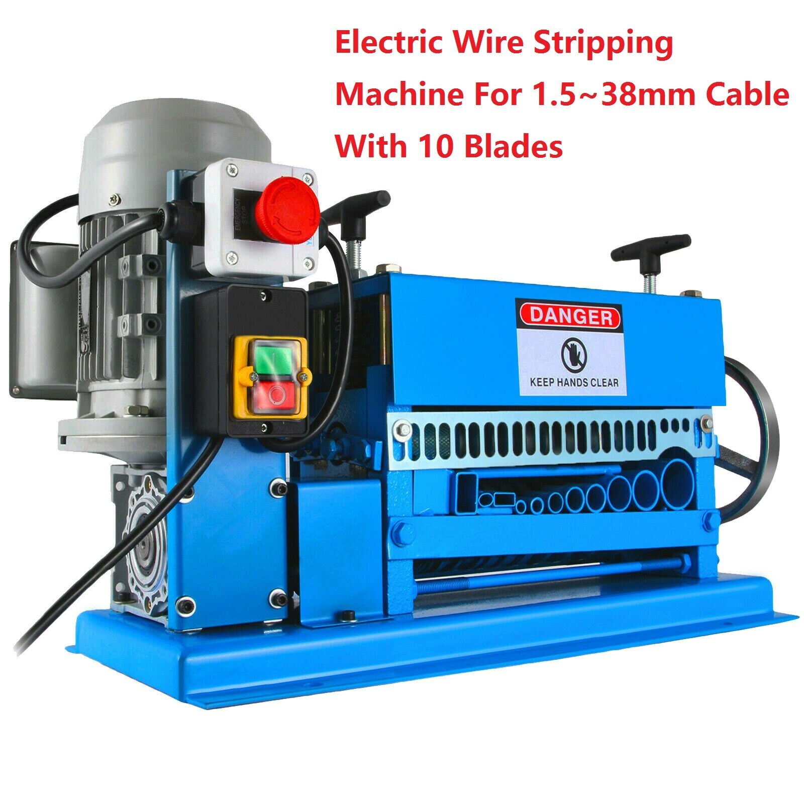 10 Blades Electric Wire Stripping Machine Copper Recycle 1.5~38mm Cable Stripper