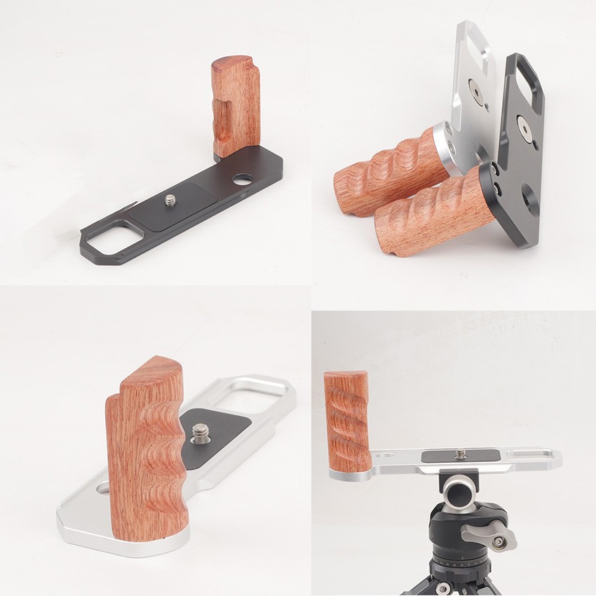 Wooden Handle Aluminum Base Plate Quick Release Hand Grip For Nikon F2 Camera
