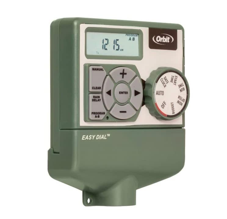 Indoor Sprinkler Controller 4 Zone 24VAC Dual Program Easy Dial Irrigation Timer