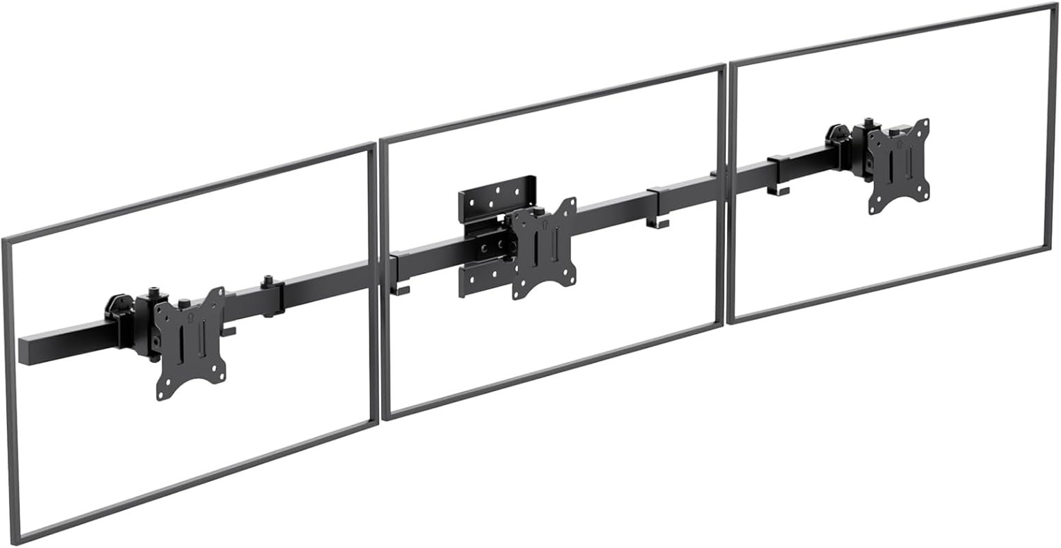 Triple Monitor Wall Mount for 17 to 32 Inch, Computer Monitor Arm for 3 Scree...