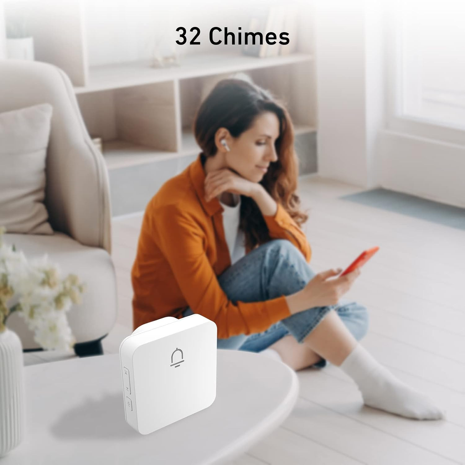 Wireless Doorbell 2 Buttons - Hassle-Free Installation, 1000Ft Range, Adjustable