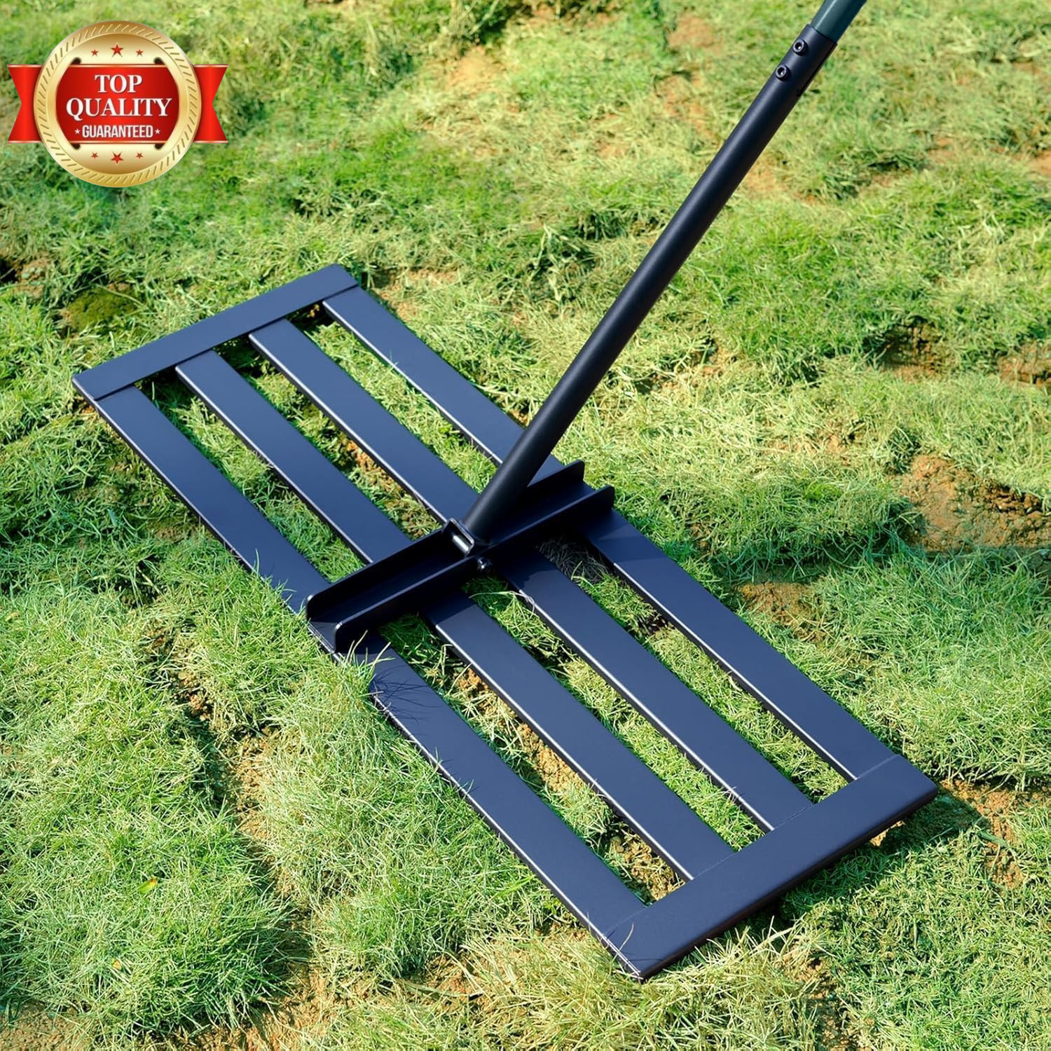 Lawn Leveling Rake, 30 X 10 in Stainless Steel Levelawn Tool with 78 in Adjustab