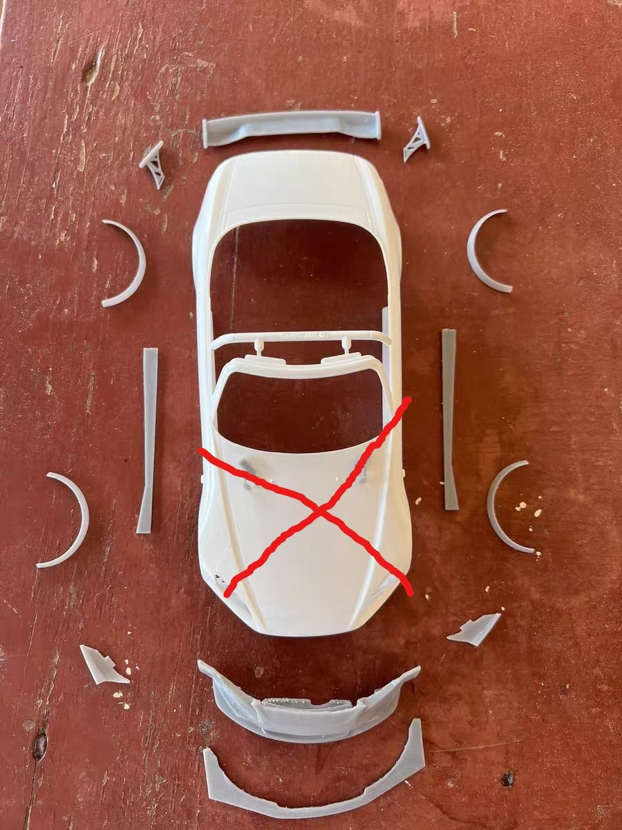 Resin 3D Printed S2000 Wide Body Kit 1:24 Unpainted Model Toys