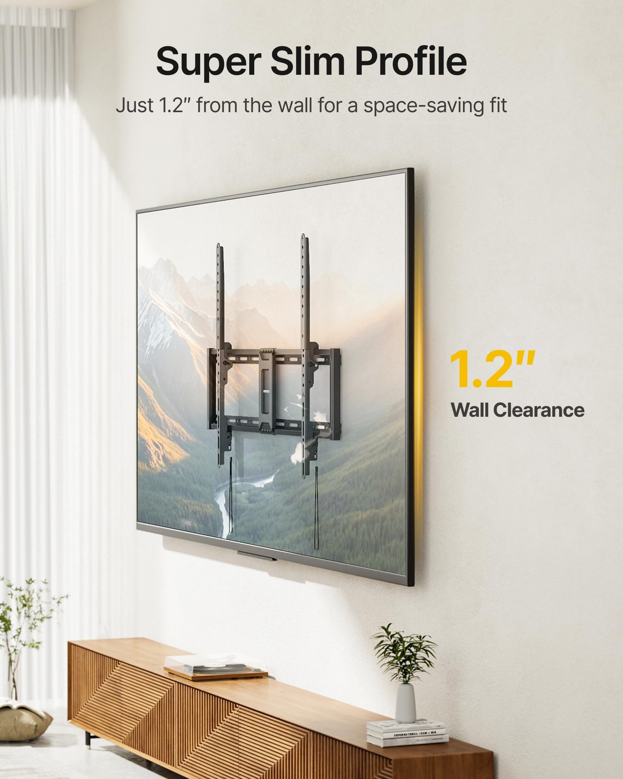 Heavy Duty Fixed TV Wall Mount for 43–100 Inch TVs up to 200 lbs, 1.2" Ultra ...