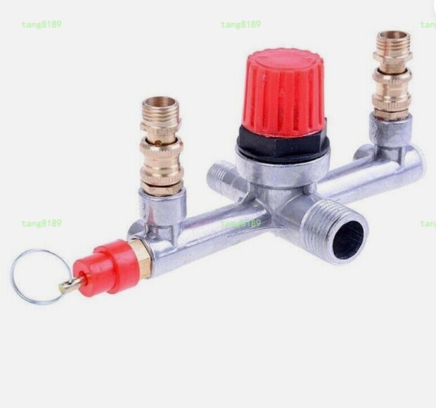 Air Compressor Pressure Valve Switch Control Manifold Regulator Gauges Tools