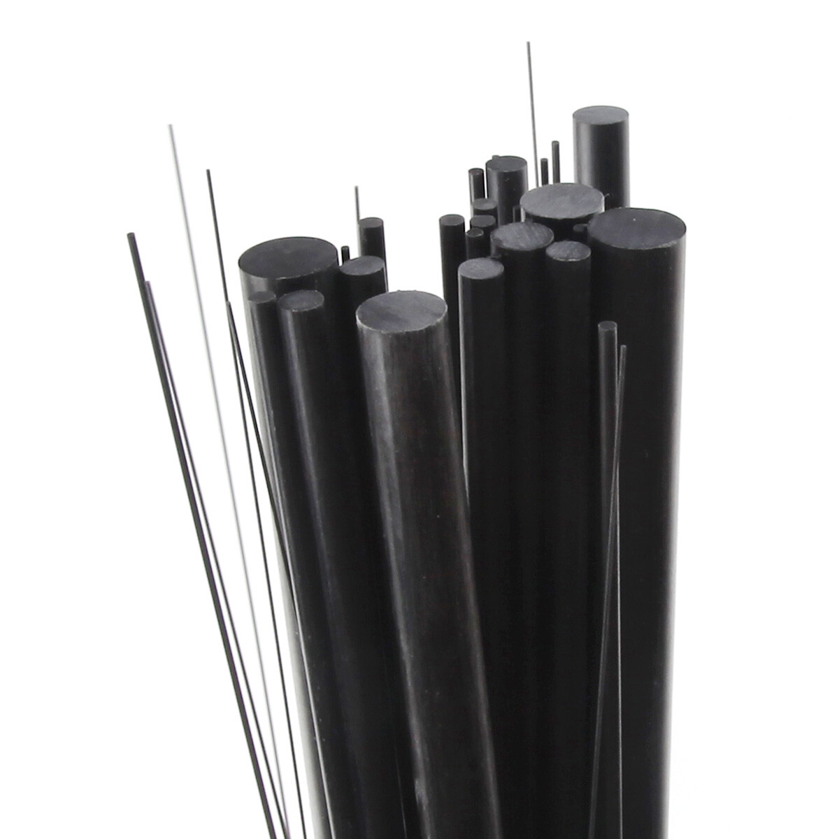 5pcs 4mm Diameter 500mm Length Carbon Fiber Rods Matte Surface Models