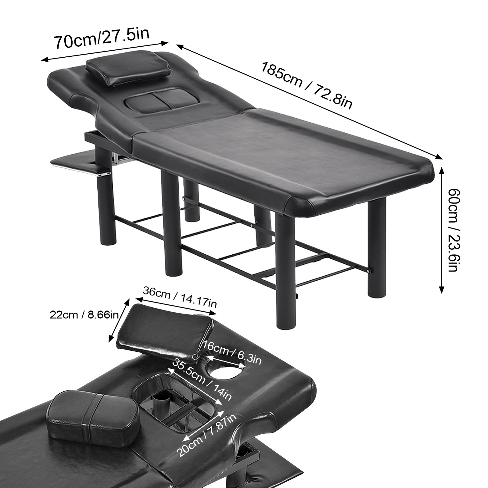 Massage Table Salon Spa Bed Adjustable Lash Table 28" Wide