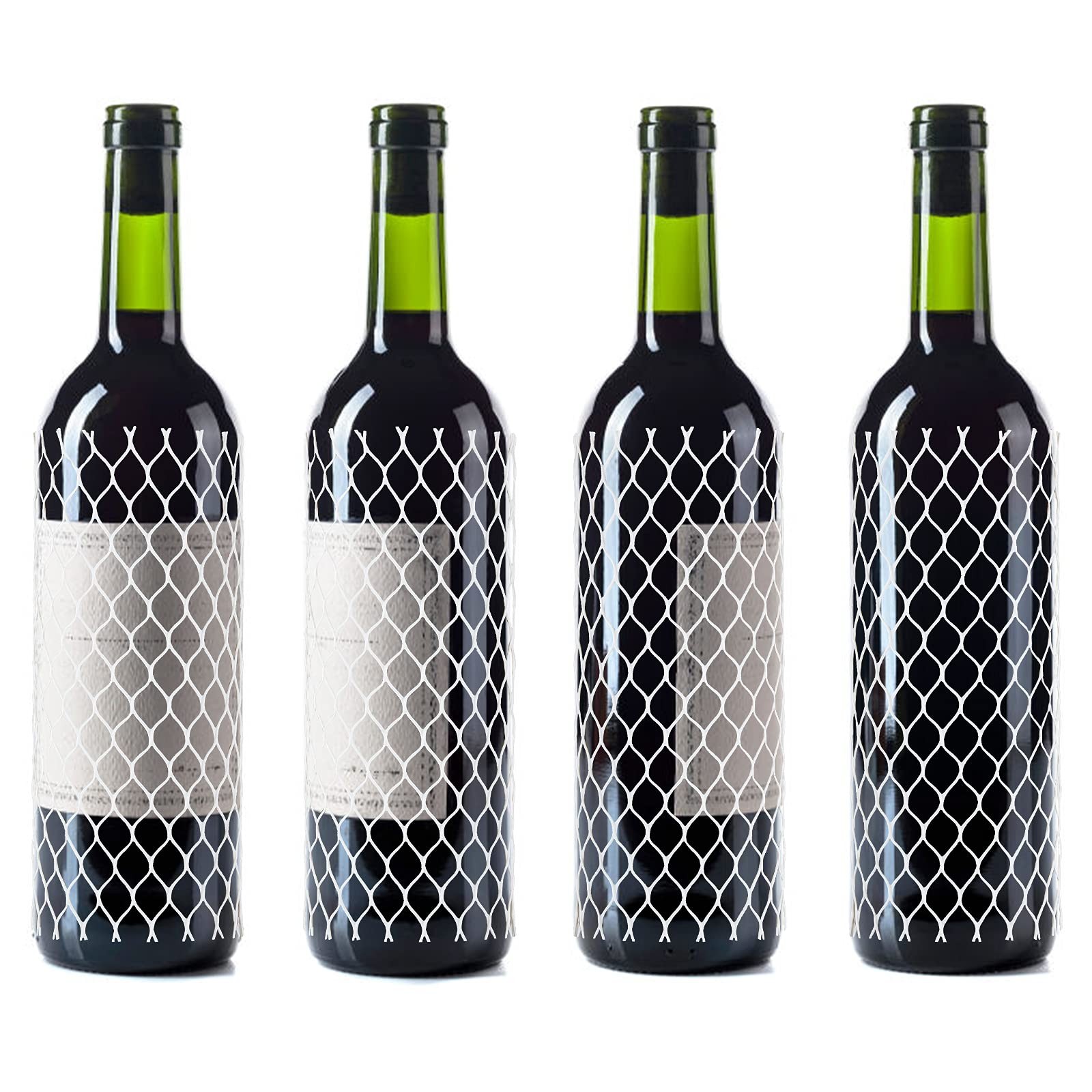 Boao 100 Pcs Wine Mesh Liquor Bottles Protector Sleeves 7.8 Inch inches