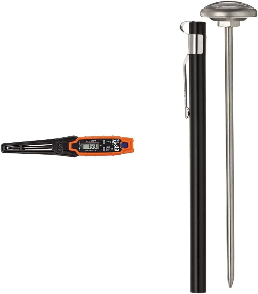 Klein Tools ET05 Digital Pocket Thermometer & Supco ST02 Stainless Steel Pocket