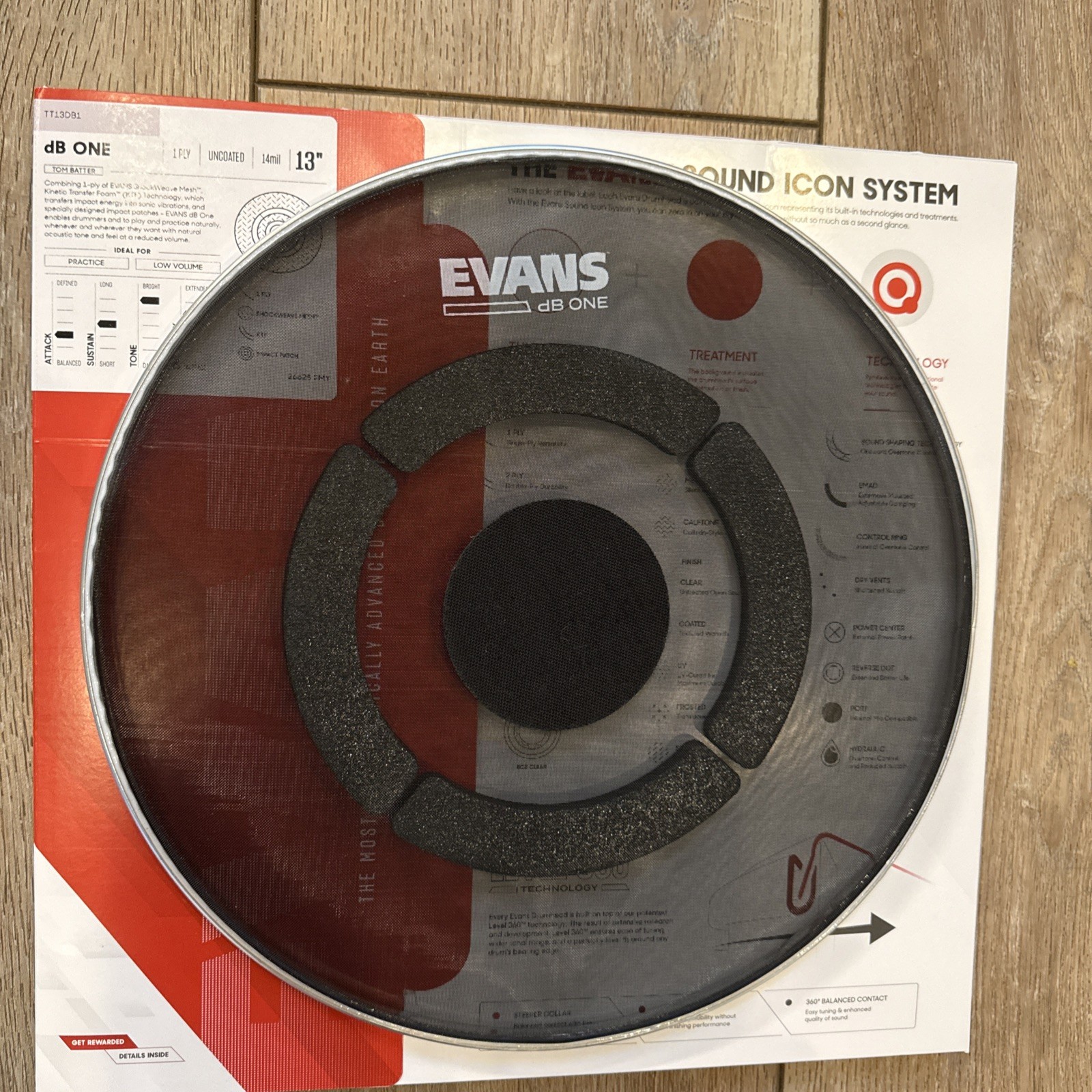 Evans dB One Low Volume Drumhead - 13-inch