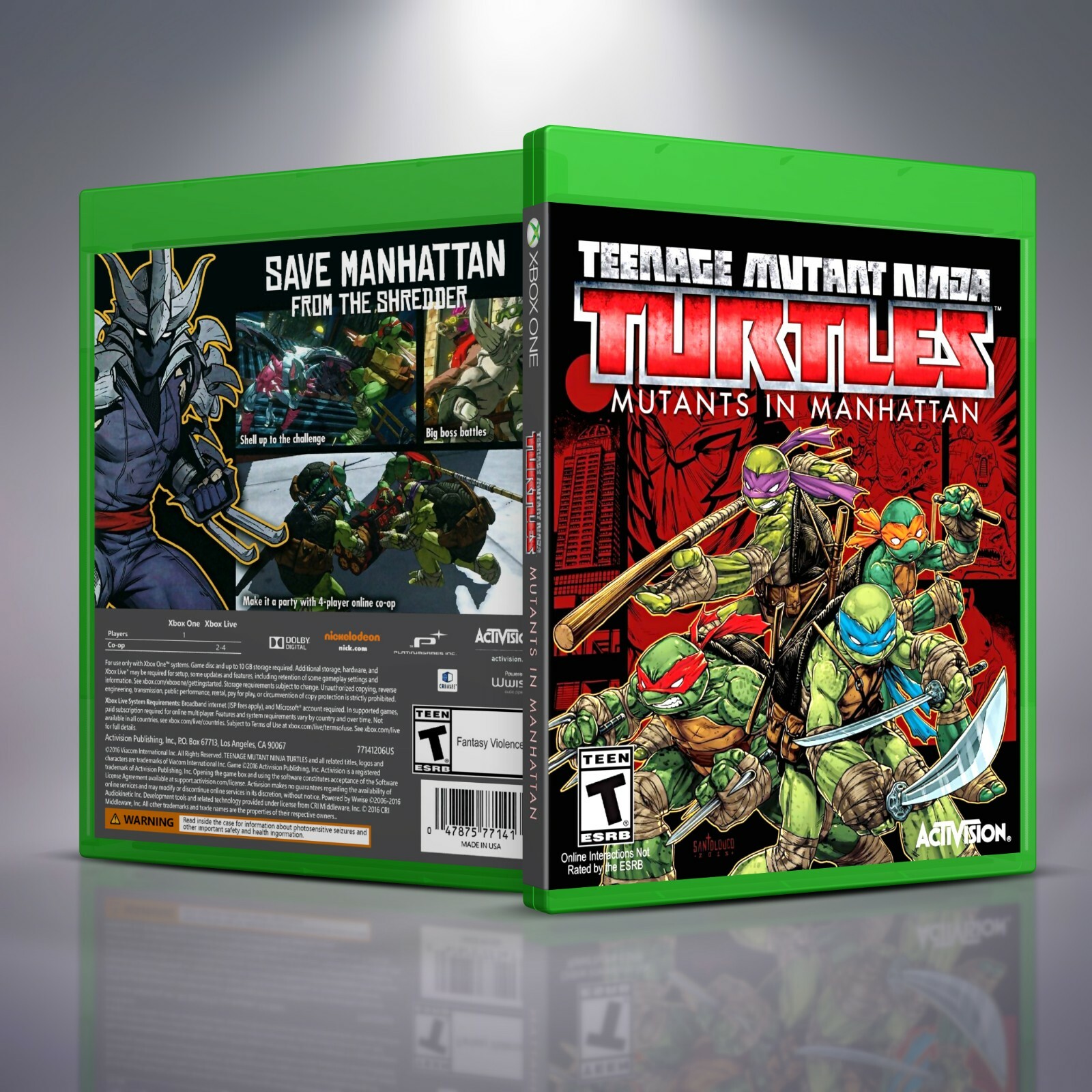 Teenage Mutant Ninja Turtles Mutants in Manhattan XB1 Cover and Case. NO GAME!!