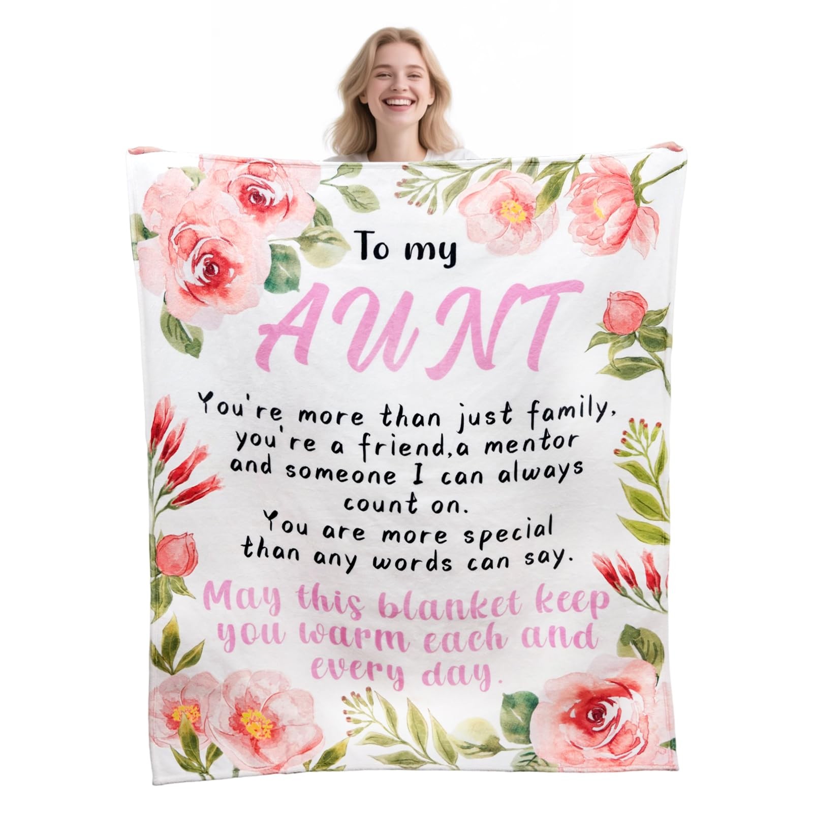 Aunt Gifts for Women Aunt Blanket from Niece Aunts Soft Warm Throw 50 x 60 In...
