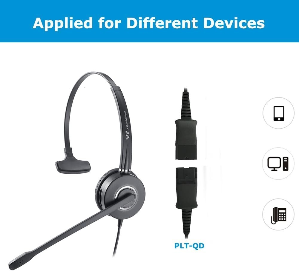 A Voice Technologist Mono Plantronic-QD Headset with Microphone