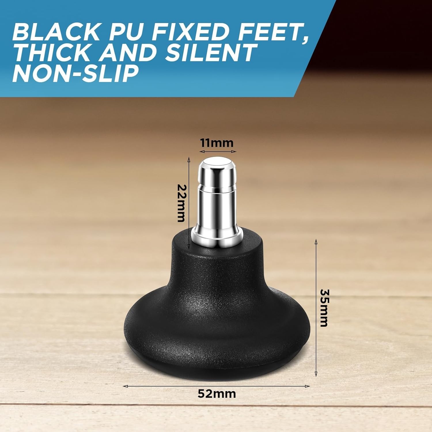 New! 5 Pack Black Low Profile Bell Glides Replacement Chair Feet Wheel Stoppers