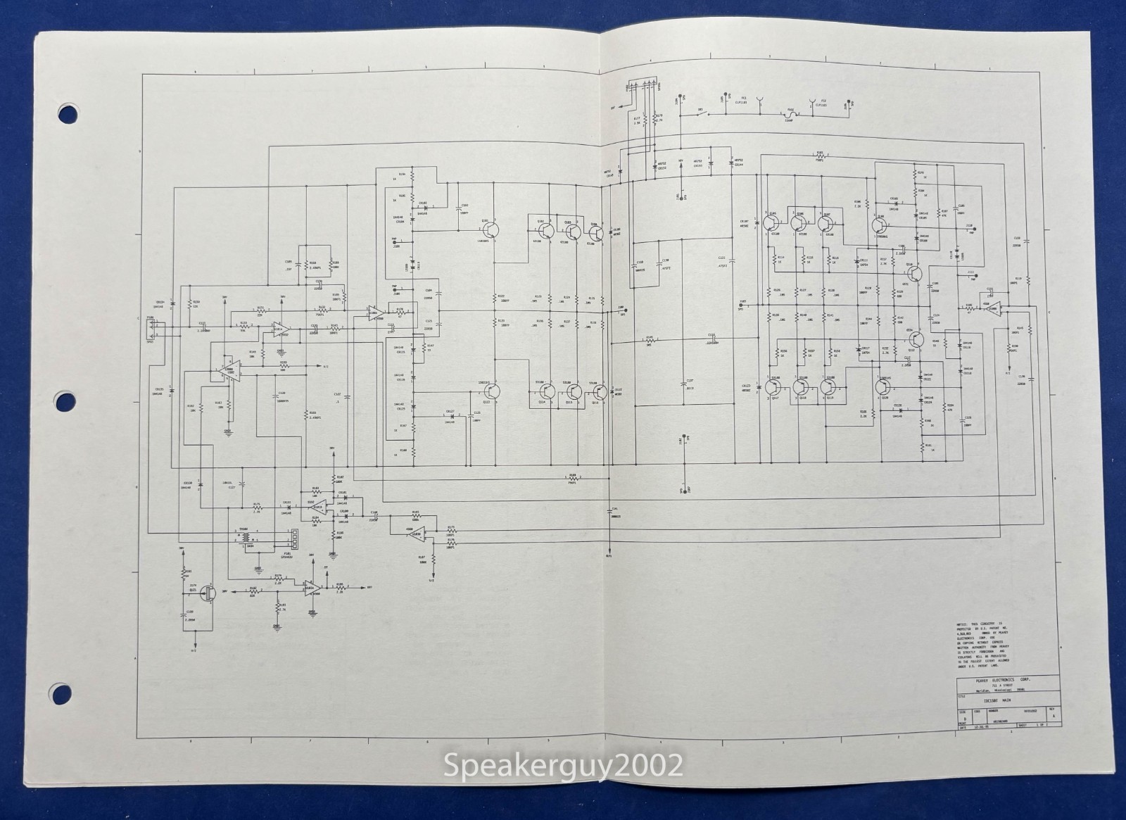 Original Peavey IDC-150T Foldout Schematic