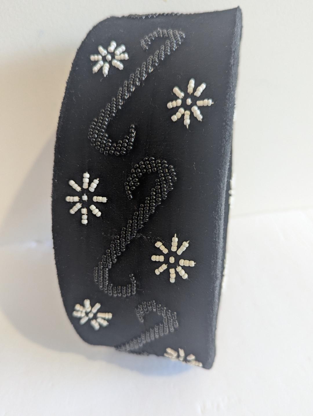 African (Nigerian) Velvet Hat (black/white design)