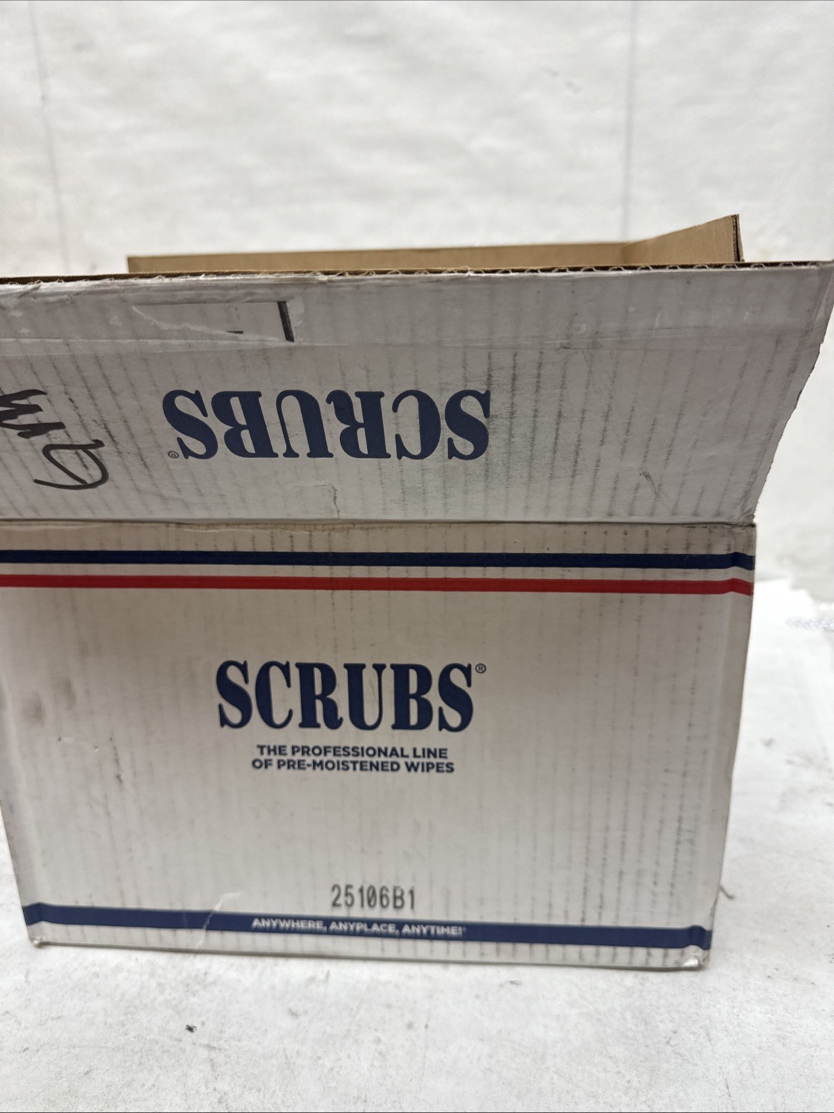 SCRUBS 42230CT 10 x 12 1-Ply Hand Cleaner Towels - Blue/White/Citrus (6/CT) New