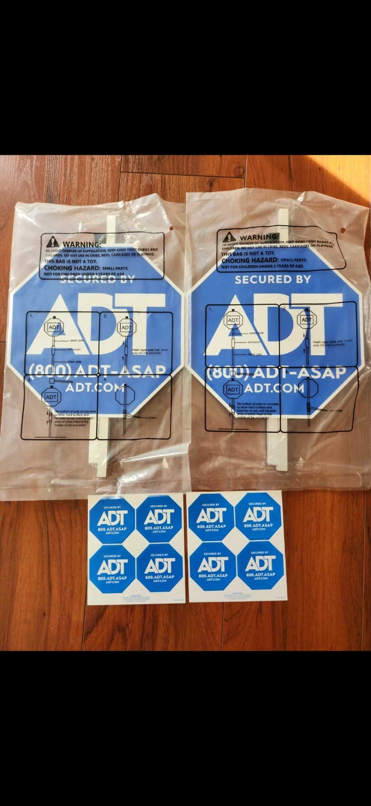 2 ADT Security Sign Heavy Duty 28" Aluminum Yard Signs 8 All Weather Stickers