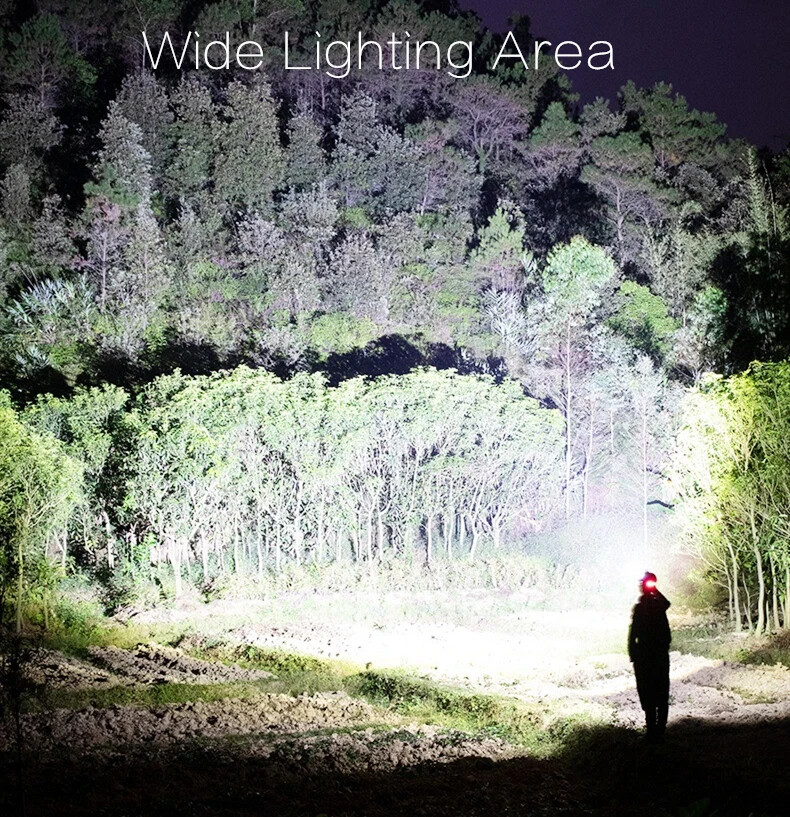 200000LM LED Headlamp P100 Headlight Head Flashlight Camping Fishing Light