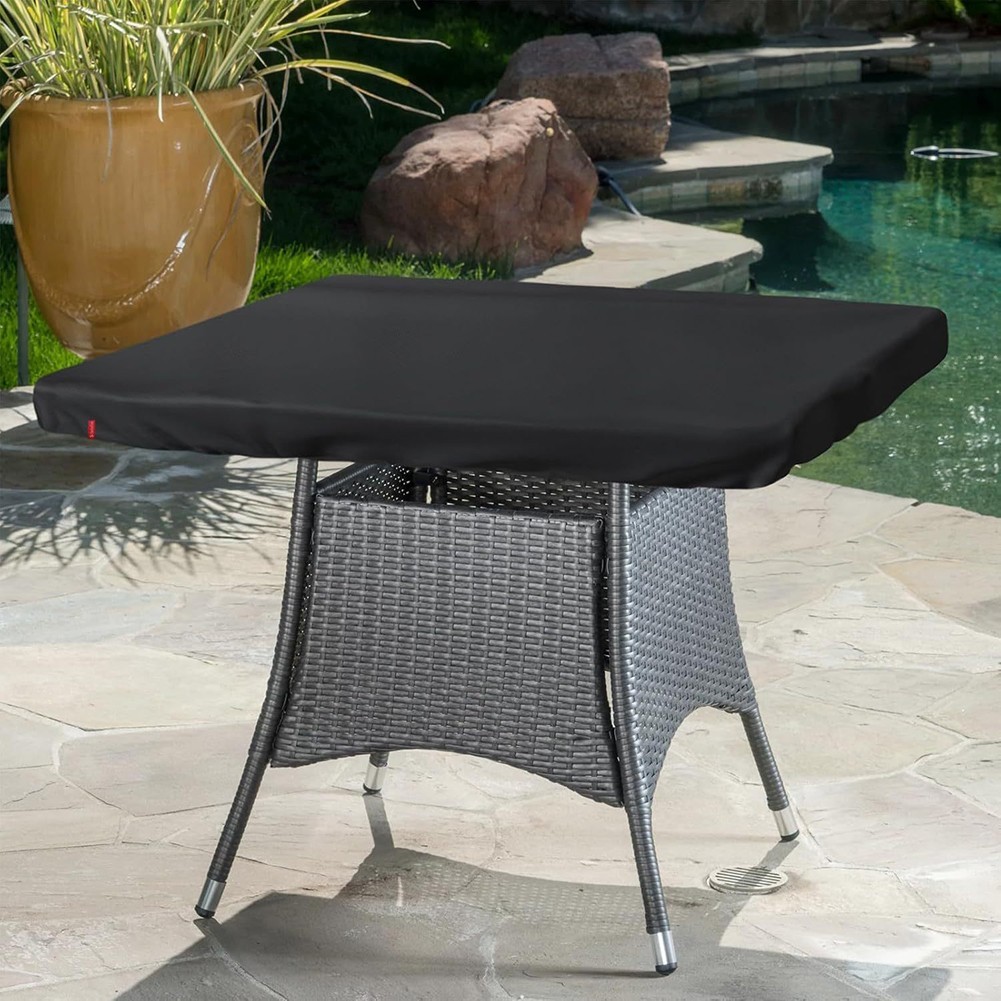 Outdoor Waterproof Square Table Cover 600D Oxford Patio Table Cover Elastic Hem