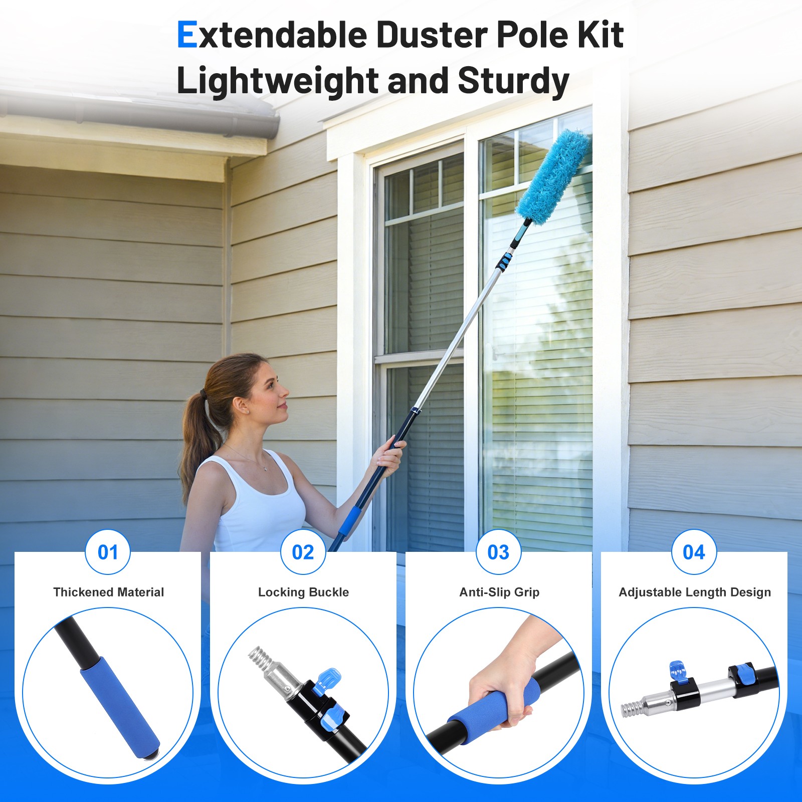 20ft High Reach Duster Kits, High Ceiling Duster for Cleaning High Roof