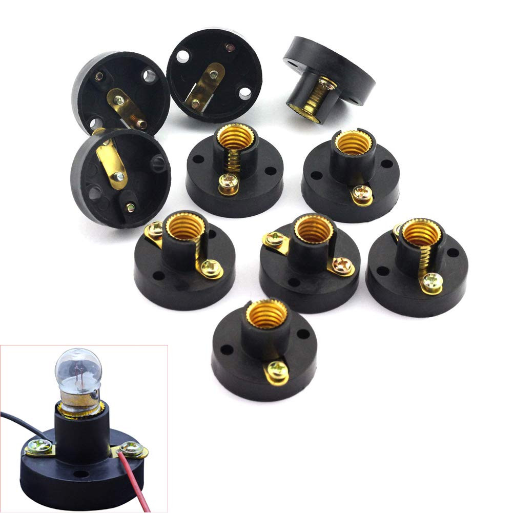 25 Pack E10 Mini Bulb Holder Screw Type Light Socket Mounting Bracket