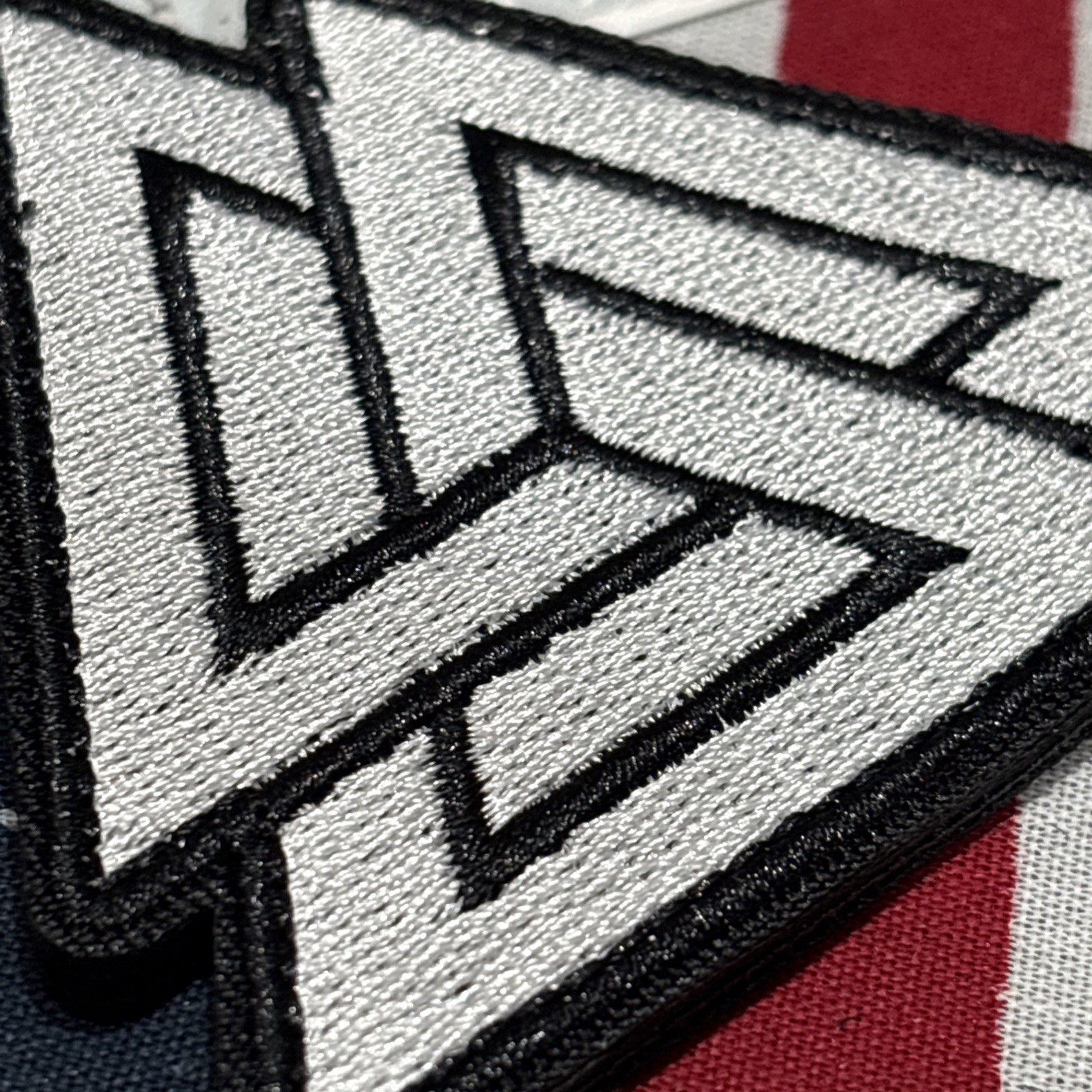 Valknut White Odin Symbol Tactical Hook Loop Patch Embroidered ~3x3”