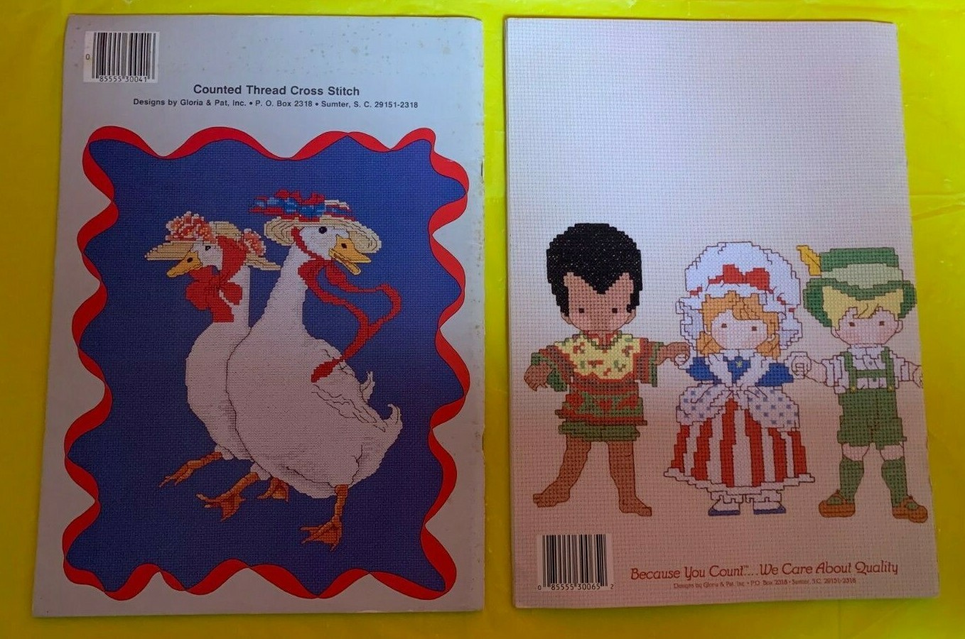 6 Vintage cross stitch Magazines & 1 book-#'s 12/41& 65 by Gloria & Pat +4