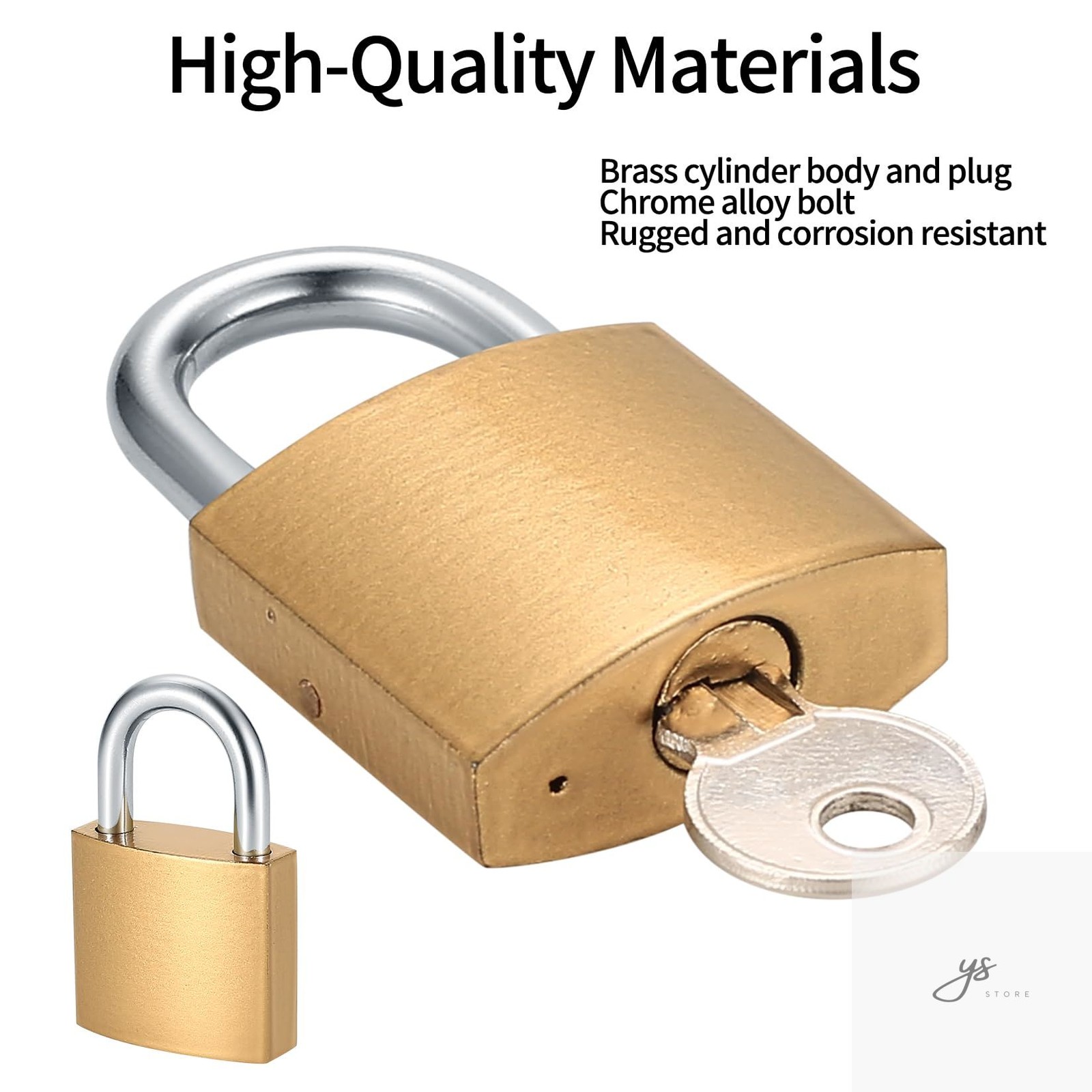 4 Pcs Small Keyed Padlocks with Keys, Pad Locks,Solid Brass Padlock with Key, Lo