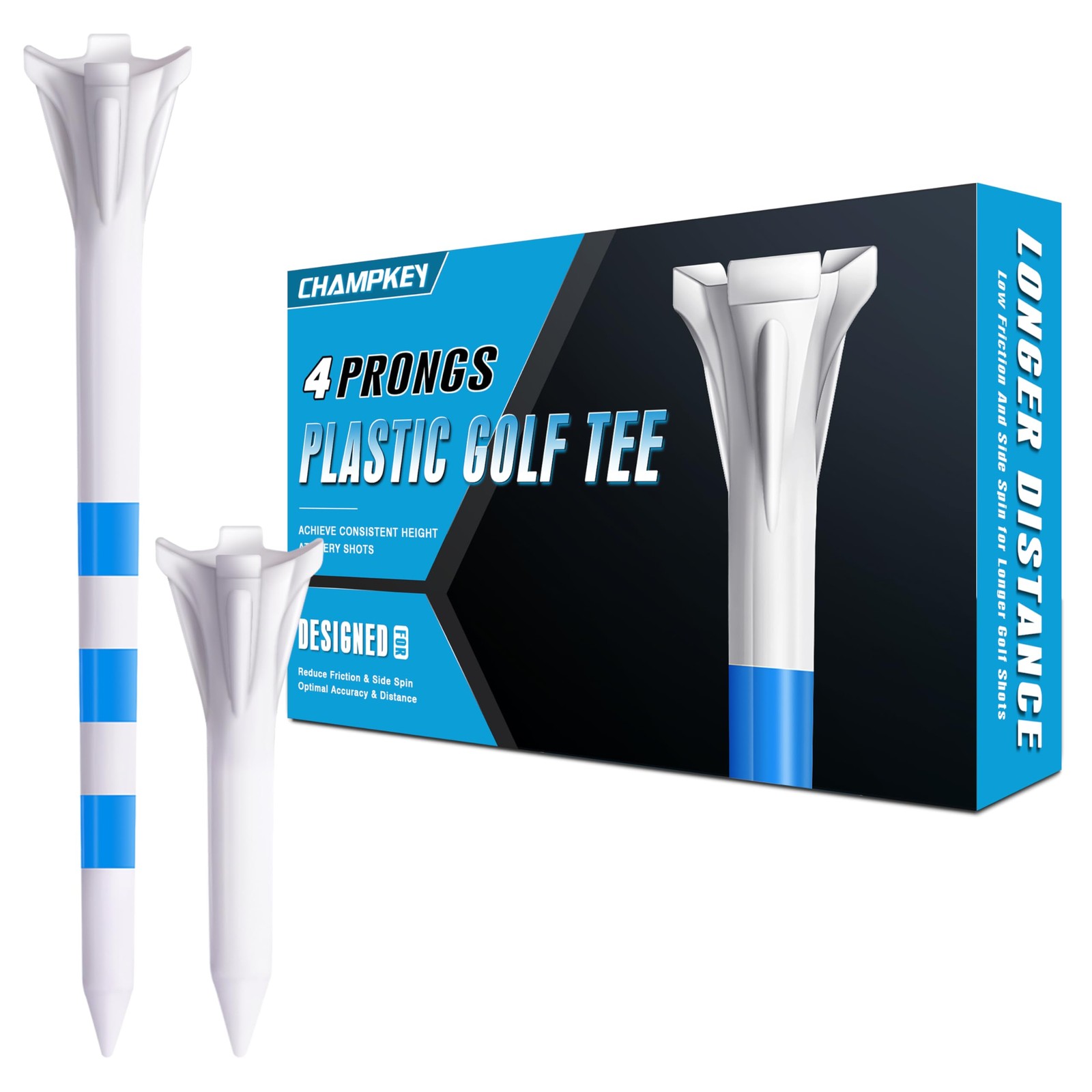 4 Prongs Plastic Golf Tees 170 Pack - 2 Sizes Assorted Pack - 3 Line Marking ...