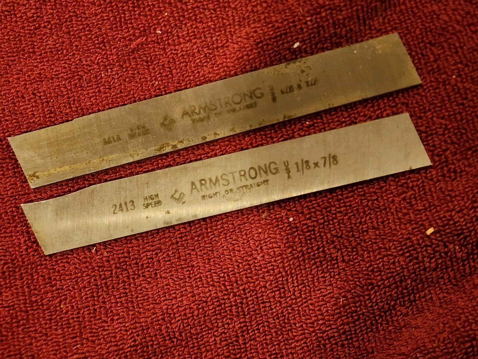Vintage Armstrong 2413 1/8" x 7/8" x 6-1/8" Cut Off Blades, Rt. or Straight, HSS