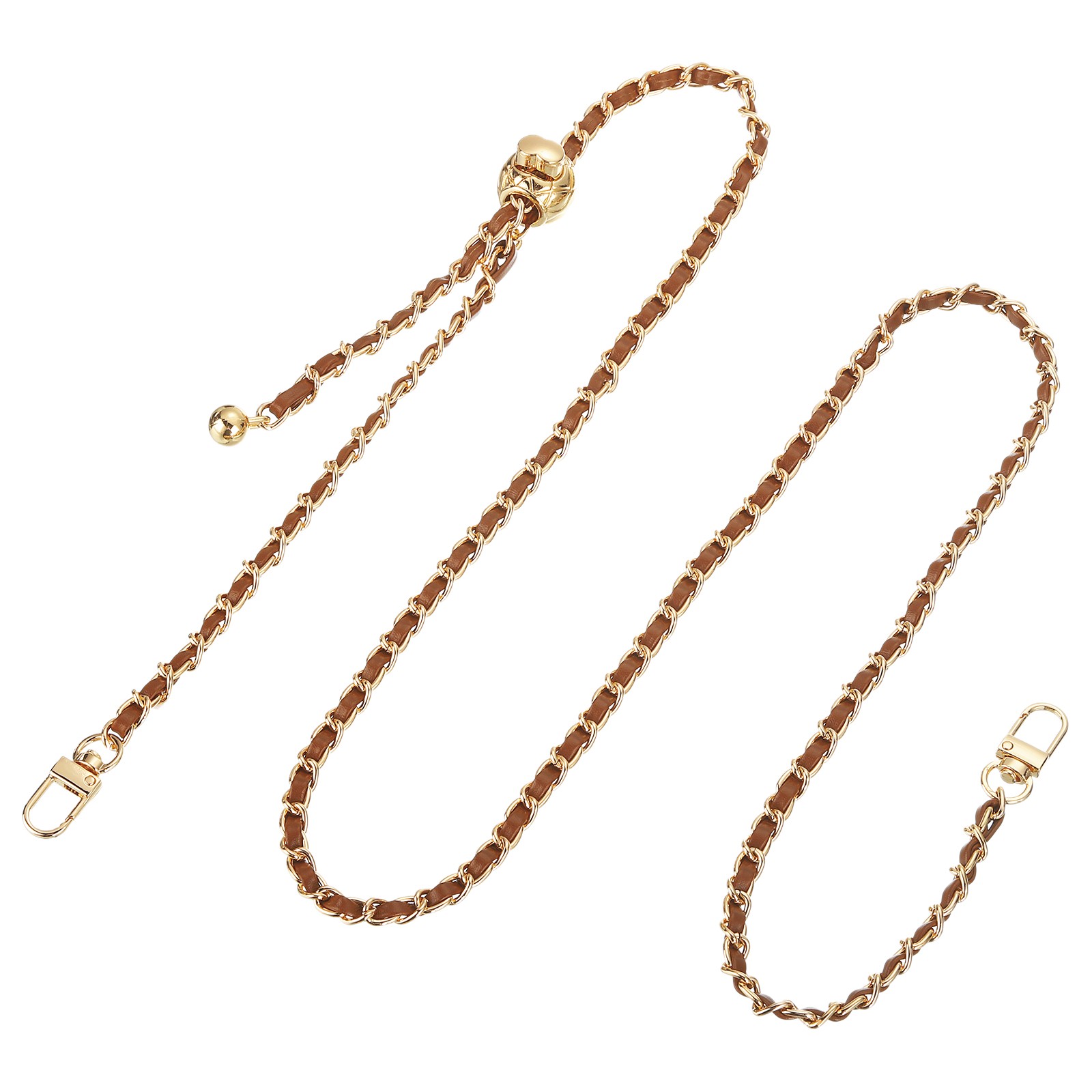 Purse Chain Strap, 53 Inch Adjustable Chains Strap Brown/Light Gold