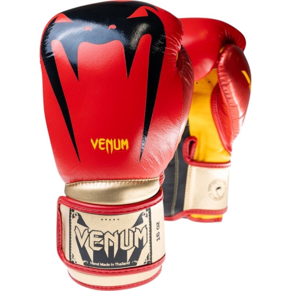 Limited Edition 12oz Venum Giant 3.0 Nappa Leather Red/Yellow/Gold Boxing Gloves
