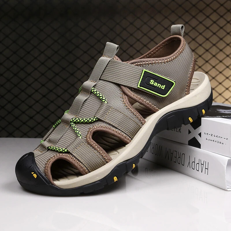 Summer Men's Leisure Beach Casual Shoes Leather Breathable Sandals Size13