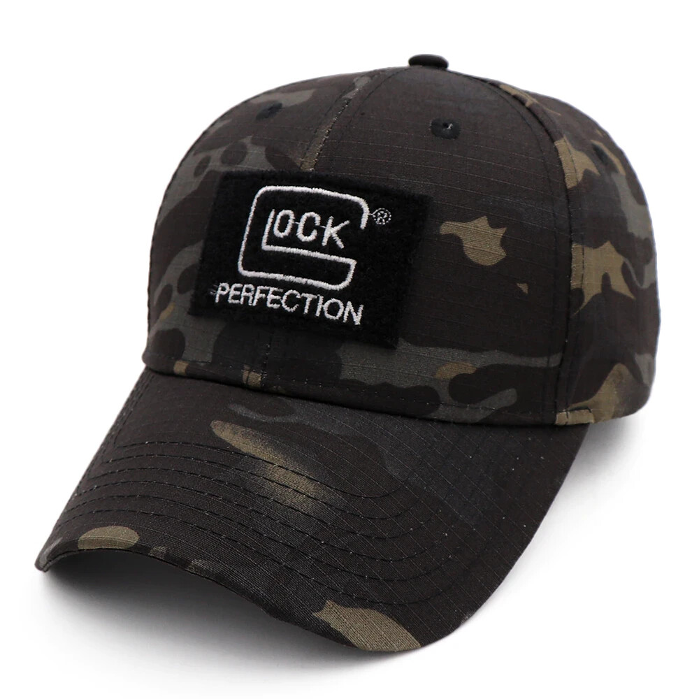GLOCK PERFECTION CAP. BLACK CAMO COLOR. NEW WITH TAGS IN SEALED BAG. ADJUSTABLE