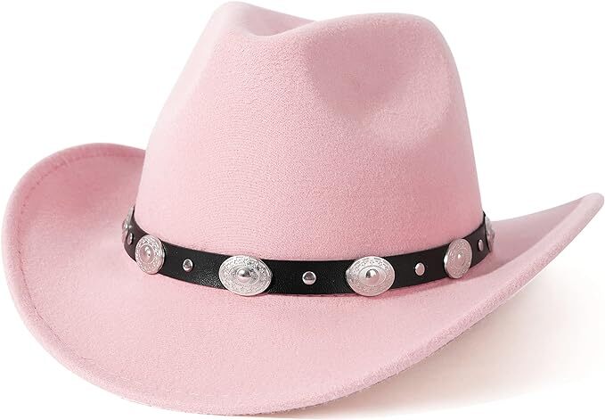 Western Cowboy, Cowgirl Hat, Silver Strap, Men Women Retro Wide Brim, Adjustable