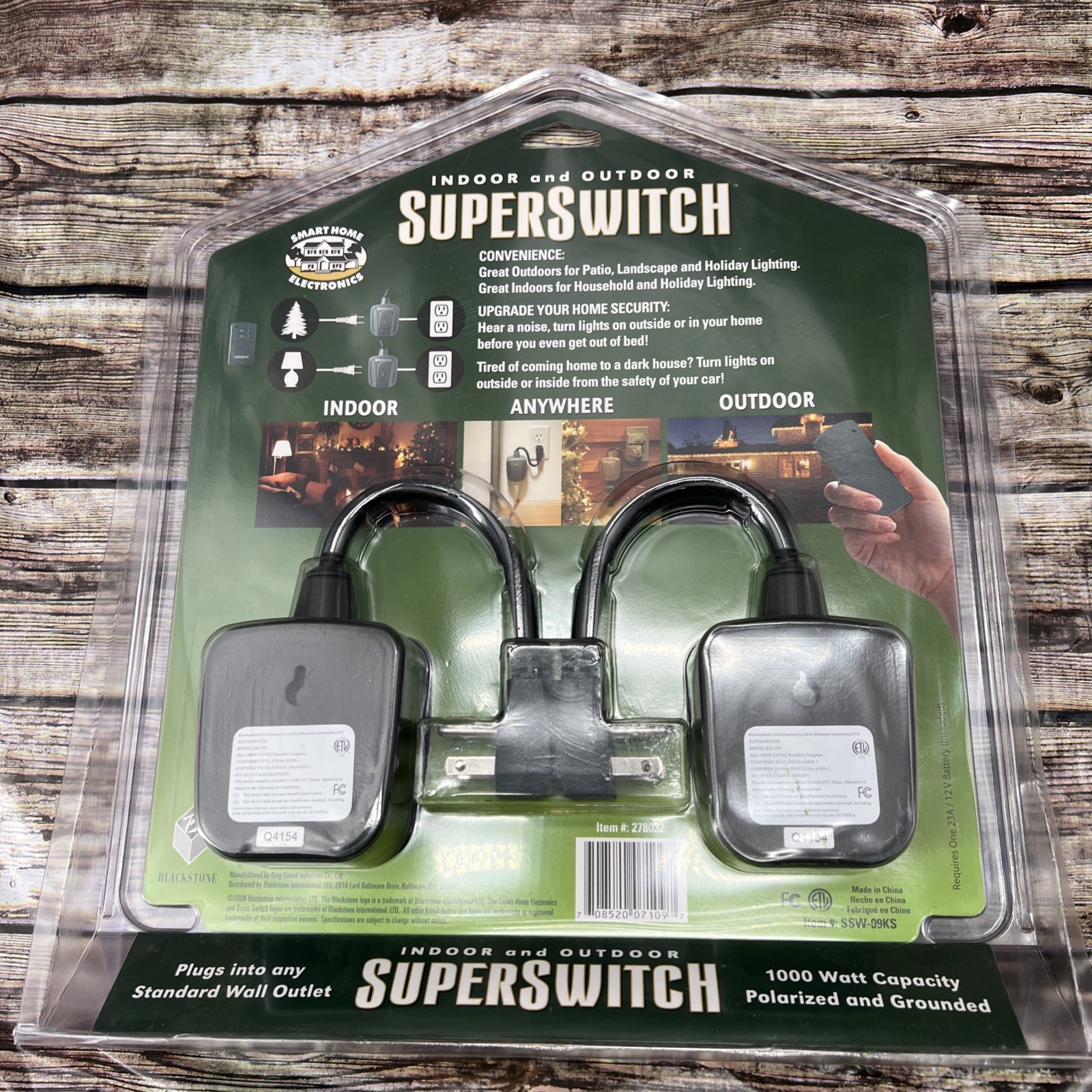 Smart Home Electronics Indoor/Outdoor SuperSwitch 1000WT Wireless Remote Control