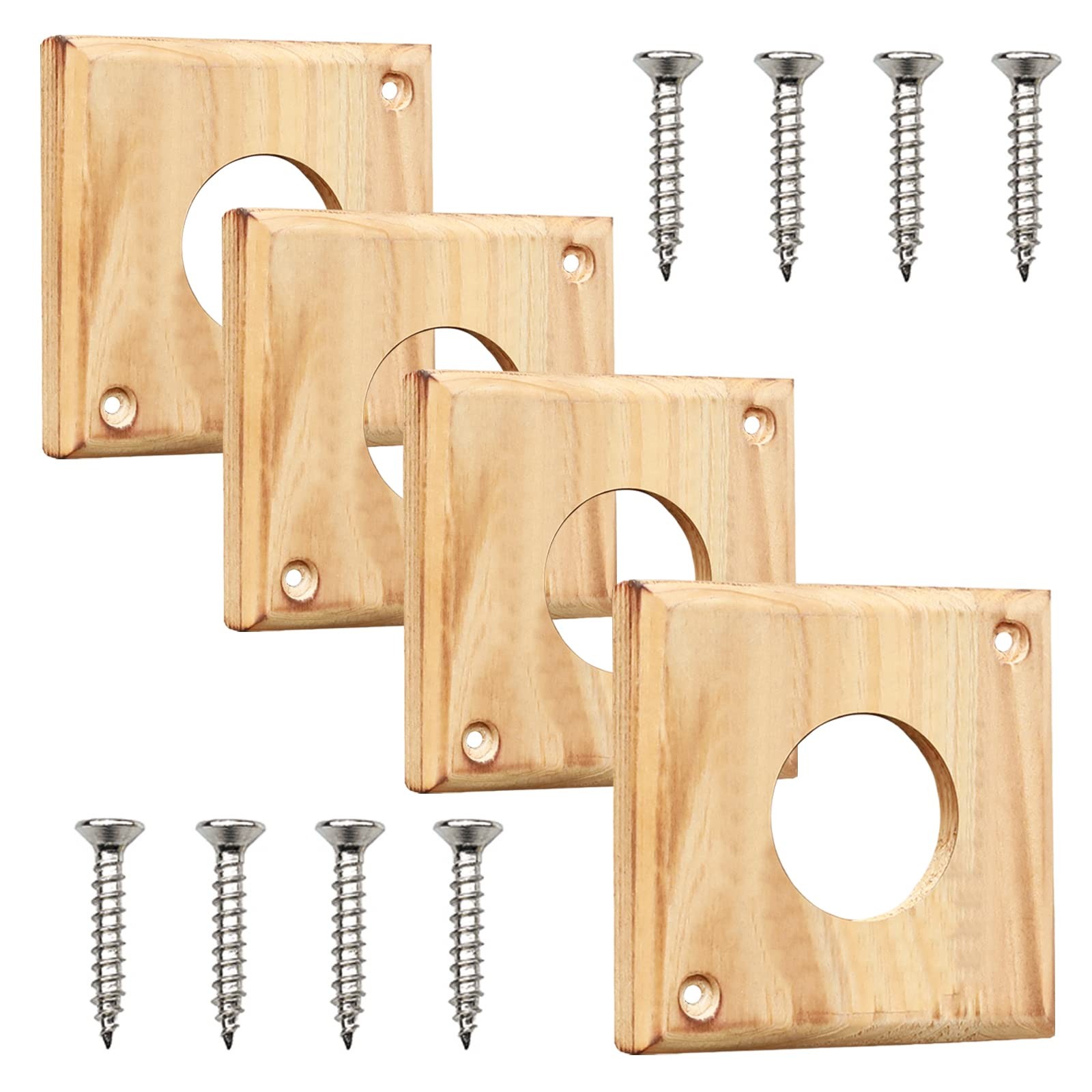 4 Pieces Bluebird House Predator Guard,Wooden Birdhouse Guard,Bird House Hole...