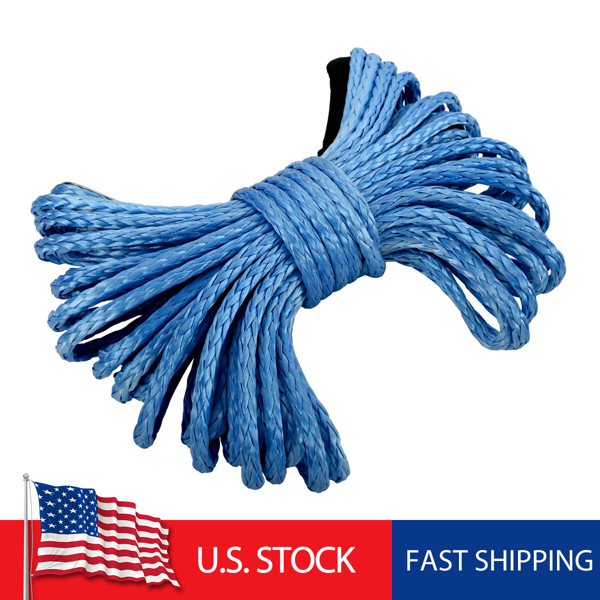 1/4"x50' Synthetic Winch Rope Line 10000LBS Recovery Cable ATV UTV w/ Sheath NEW