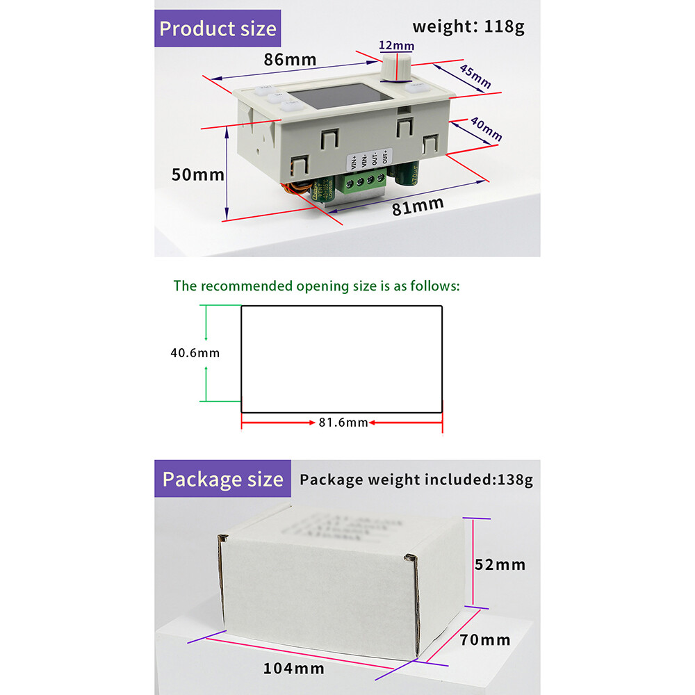 120W DC Adjustable Step Up Down Buck Boost Power Supply Voltage Regulator Module
