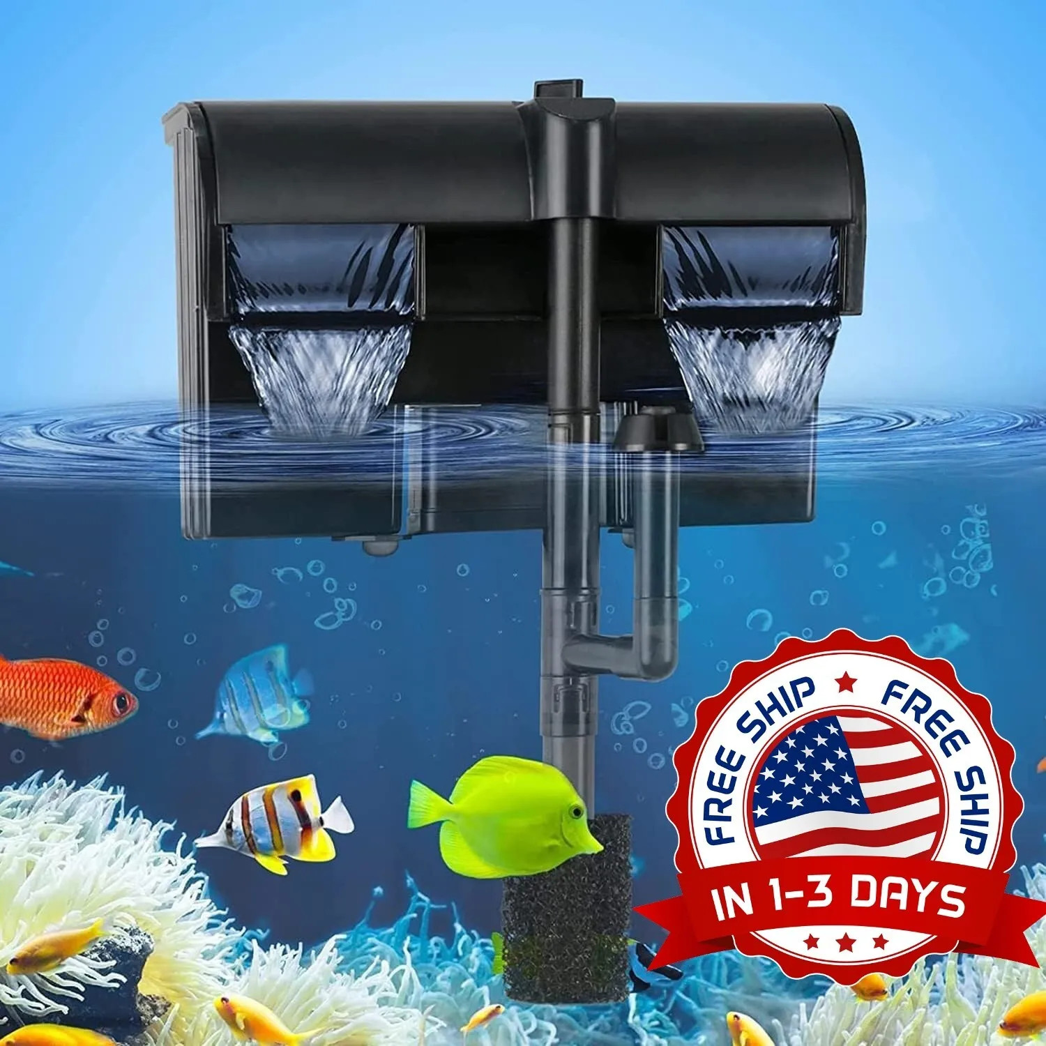 Filtro de potencia de acuario para peceras de agua salada y agua dulce US NUEVO