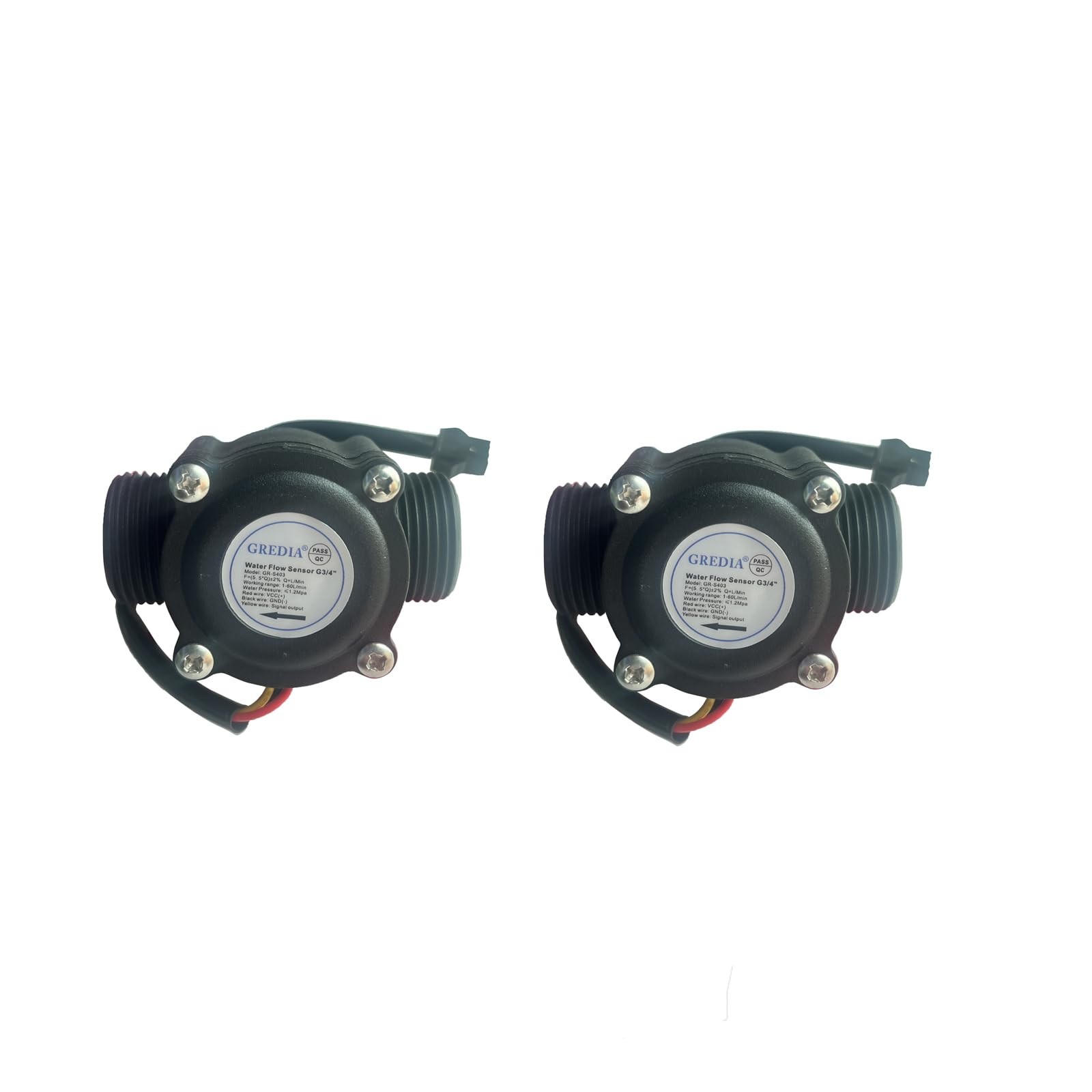 3/4 Water Flow Sensor Food Grade Switch Hall Effect Flowmeter 160L/min 2 PCS