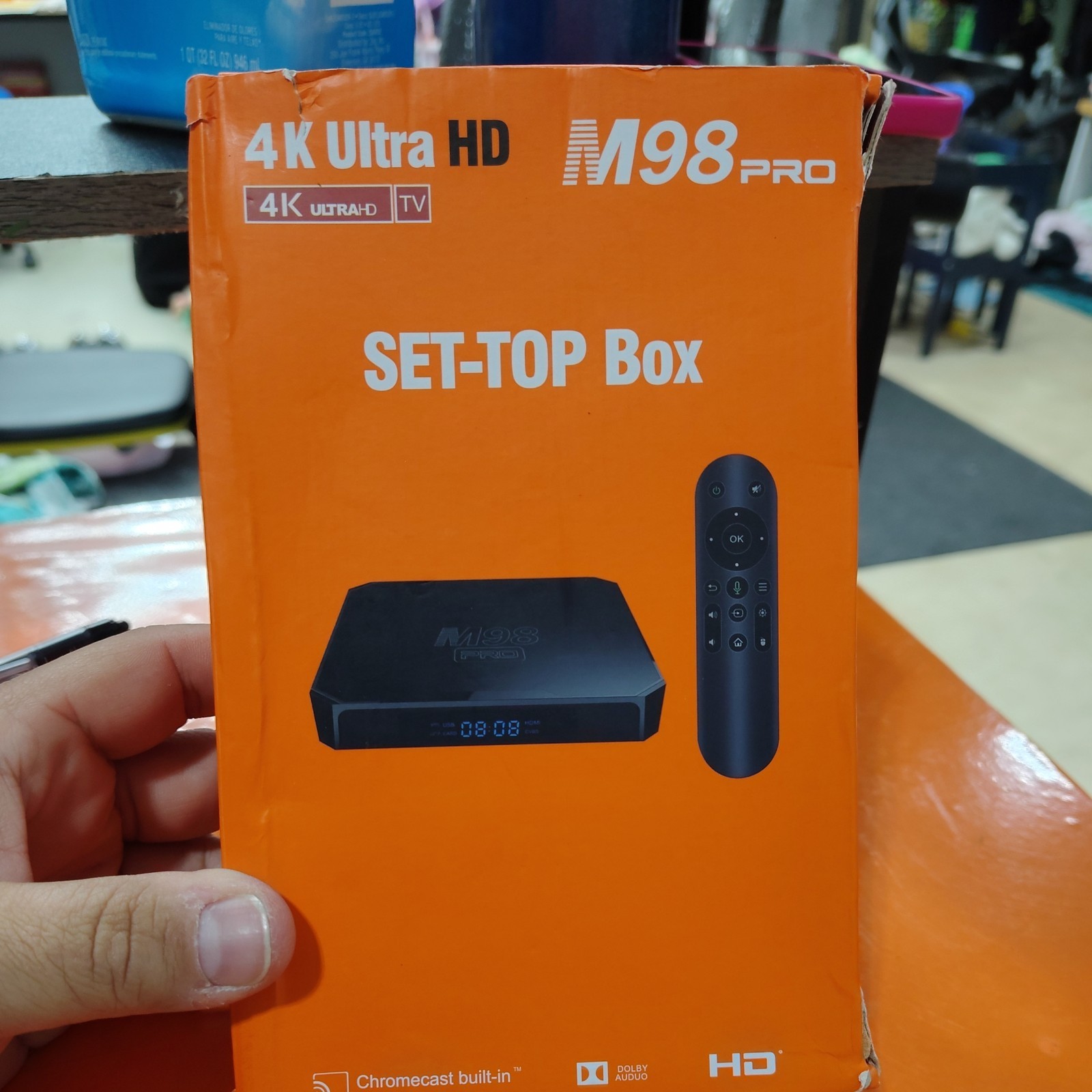 M98 Pro 4K Ultra HD Set-Top Box Open Box Orange Package Media Player TV