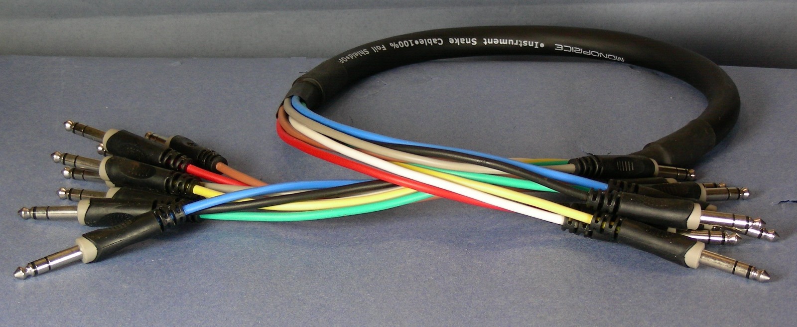 3ft Monoprice 8 Channel 1/4” TRS Male to 1/4” TRS Male Snake Cable 26 AWG  [#7]